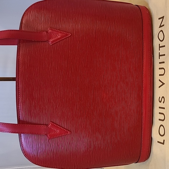 VINTAGE 1995 LOUIS VUITTON RED EPI LEATHER LUSSAC TOTE BAG VERY GOOD CONDITION - Picture 11 of 17